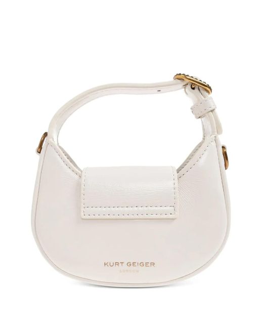 Kurt Geiger White Mini Chelsea Crystal-Embellishment Tote Bag