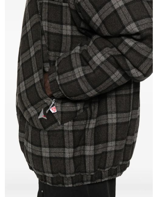 Roa Black Hooded Checked Jacket for men