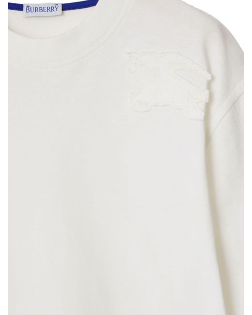Burberry White Logo-appliqué Cotton T-shirt
