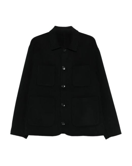 Giorgio Brato Black Buttoned Patch-Pocket Jacket for men