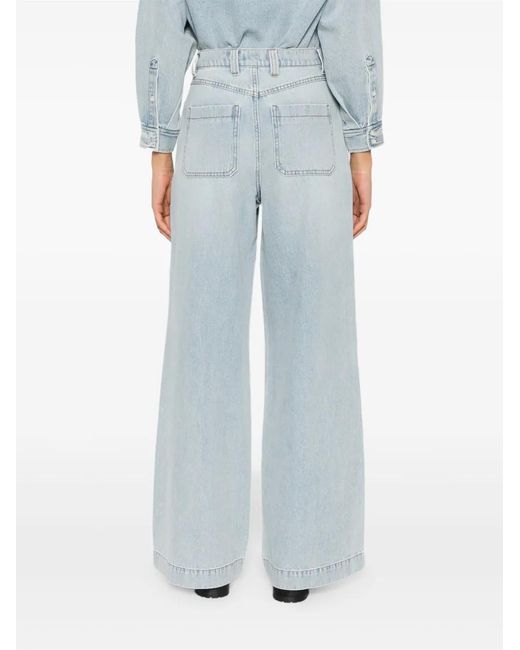 Sandro Blue Rhinestone-Embellished Jeans