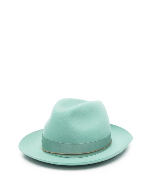 Borsalino Green Monica Felt Fedora Hat