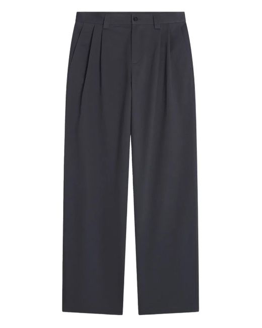 Maison Kitsuné Blue Pleated Tailored Trousers for men