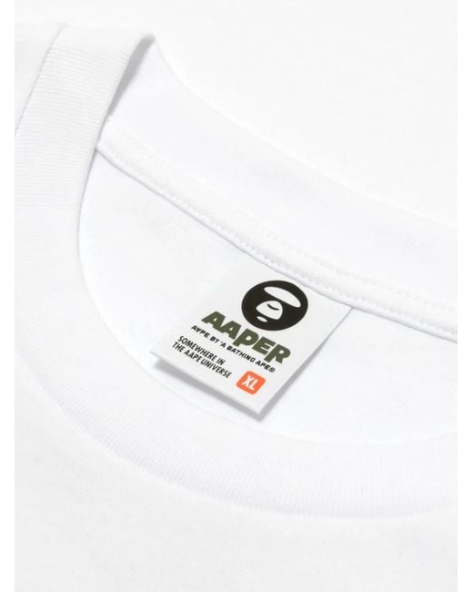 Aape By A Bathing Ape White Graphic T-Shirt for men