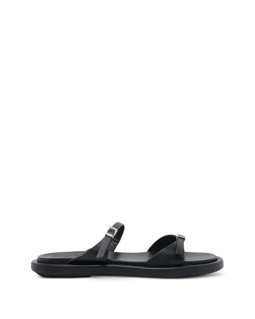 Poeve Black Laila Buckle-Detail Sandals
