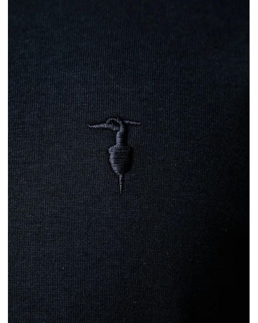 Trussardi Black Embroidered Long-Sleeve T-Shirt for men