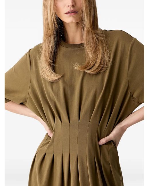 Gestuz Green Gzinez Pleated Short-Sleeve Maxi Dress