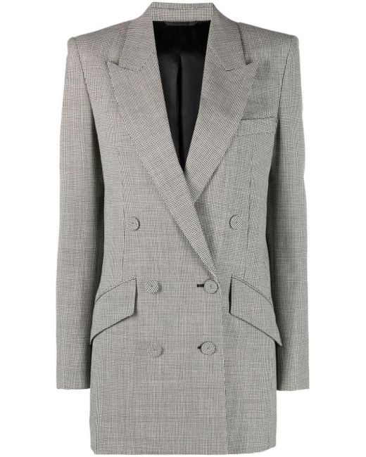 Givenchy Gray Dogtooth-pattern Wool Blazer
