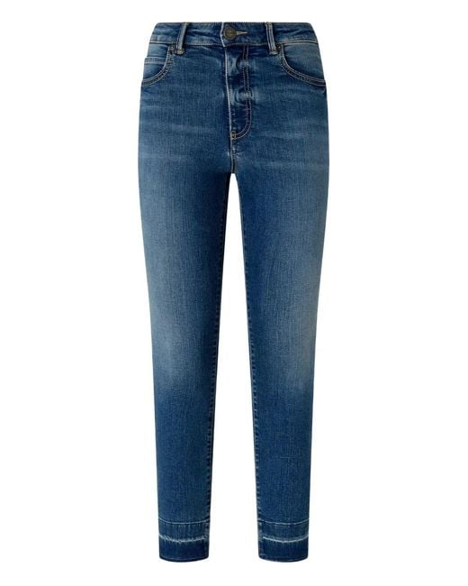 Pinko Blue Embroidery Cuff Denim Jeans