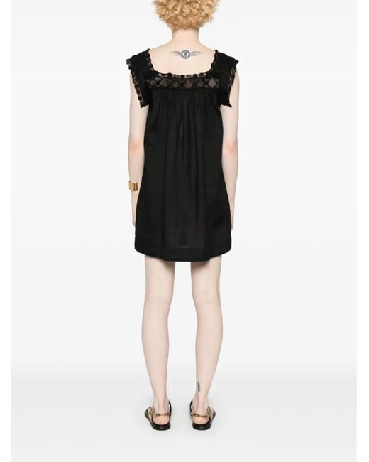 Doen Black Almadia Lace-Trim Dress