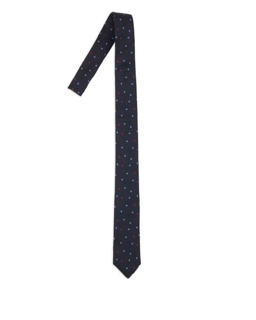 Paul Smith Blue Heart-Print Tie for men