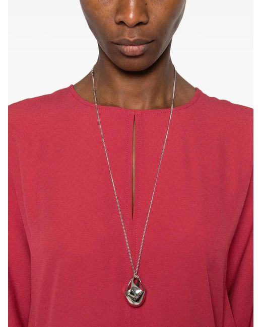 Joseph Red Long-Sleeve Midi Dress