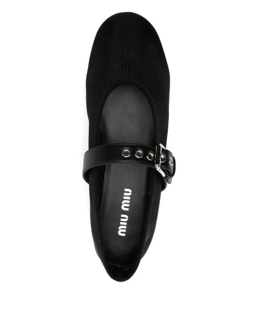 Miu Miu Black Mesh Ballet Flats