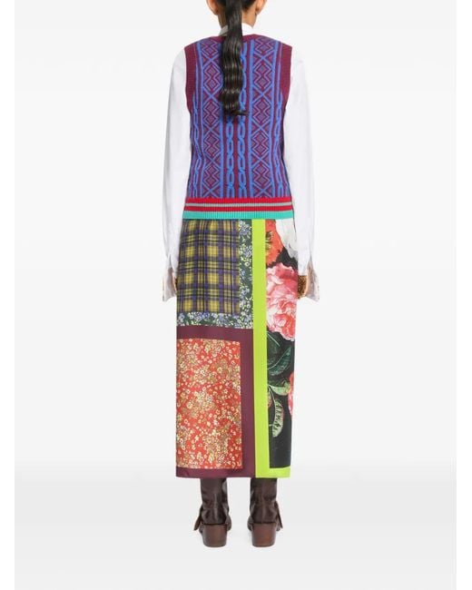 Dries Van Noten Purple Jacquard Wool Top
