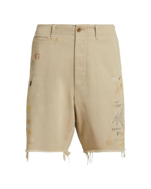 Polo Ralph Lauren Natural Frayed-Hem Shorts for men