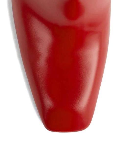 Totême  Red Glossy Square-Toe Boots