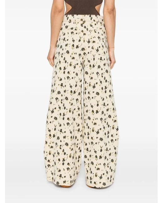 Forte_forte White Leopard-Print Palazzo Pants