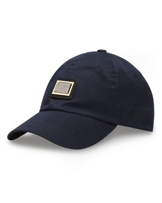 Dolce & Gabbana Blue Logo-plaque Stretch-cotton Baseball Cap for men