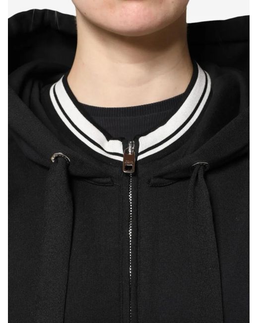Dolce & Gabbana Black Logo-Band Zip-Up Hoodie