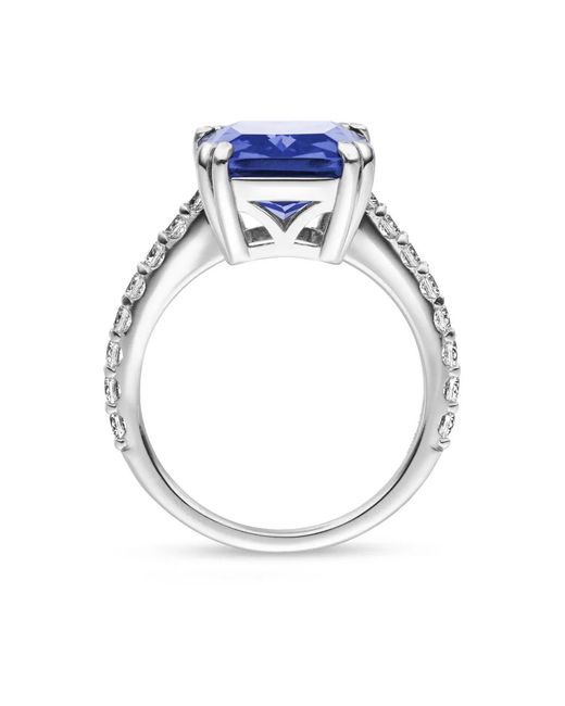 VEYNOU Blue 14Kt Recycled Nalu Sapphire And Diamond Ring
