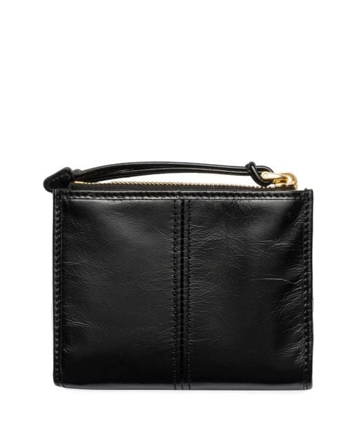 Prada Black Textured Leather Zip Wallet