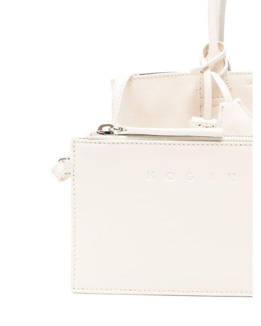 Borsa Tote Adress Mini di Hogan in White