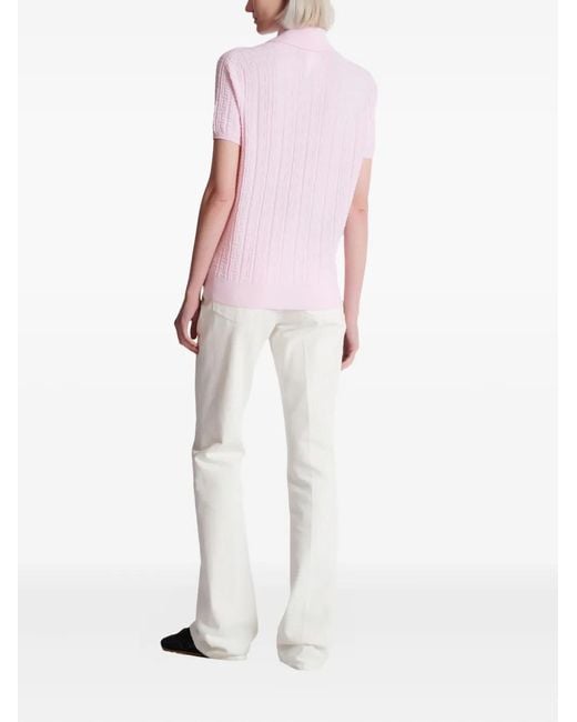 Balmain Pink Monogram-Pattern Top