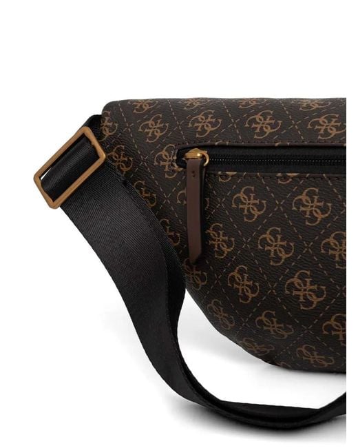 Guess Brown Vezzola Smart Monogram-Print Belt Bag for men