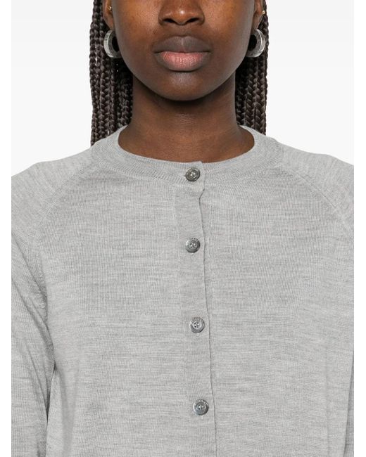 Moschino Gray Crew-Neck Cardigan