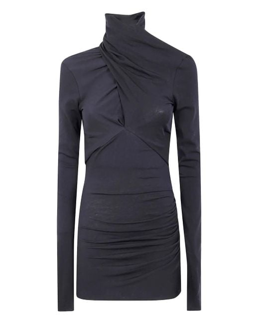 Entire studios Blue Turtleneck Draped Top
