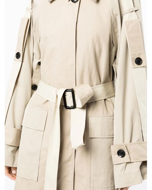 Goen.J Natural Colour-Block Oversized Trench Coat