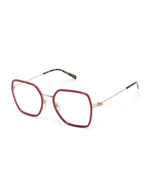 Gucci Red Square-Frame Glasses