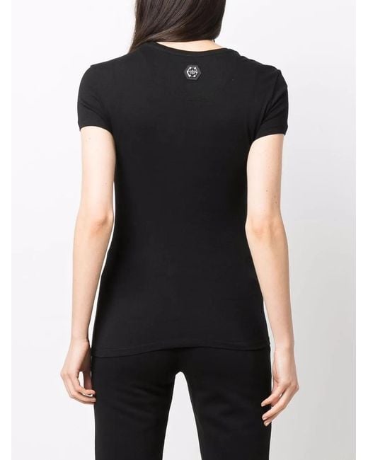 Philipp Plein Black Logo-Print T-Shirt
