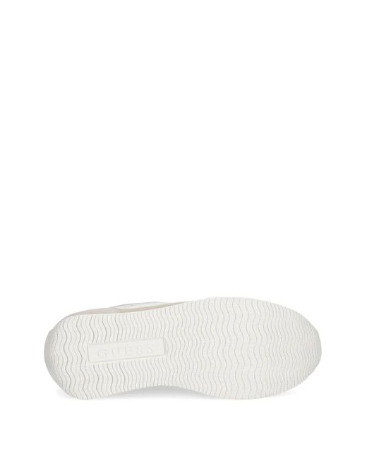 Guess White Logo-Print Sneakers