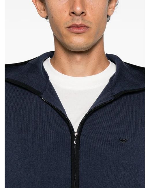Emporio Armani Blue Zip-Up Hoodie for men