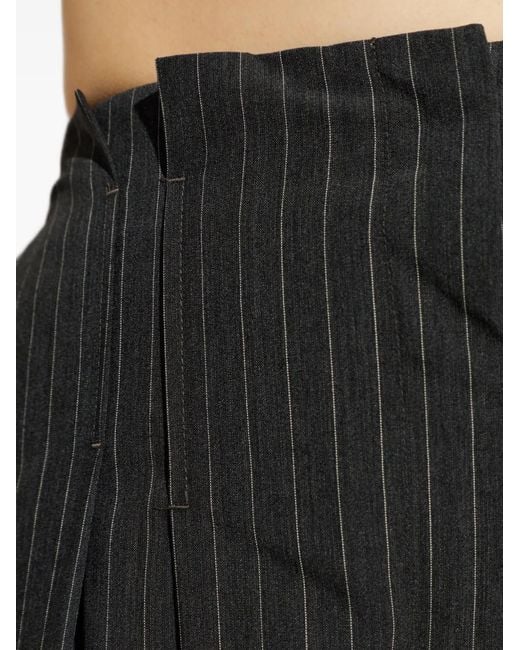IRO Black Kalei Pinstripe-Pattern Pleated Trousers