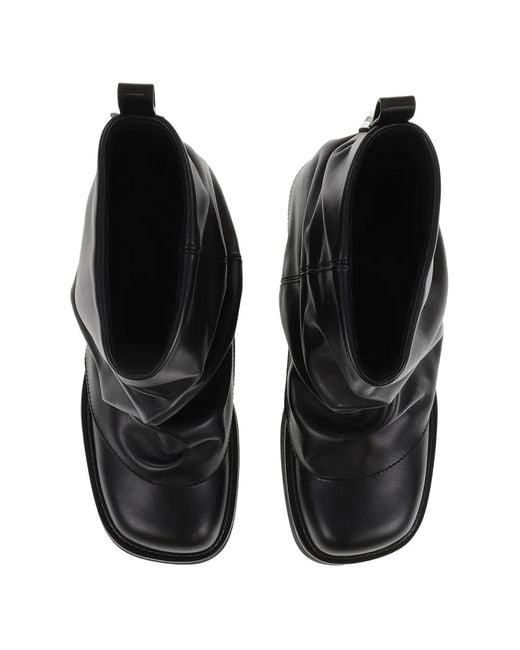 The Attico Black Mini Robin Layered Combat Boots