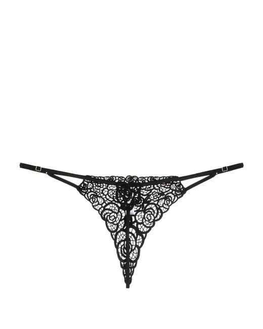 Fleur du Mal Natural Fleur Guipure V-String