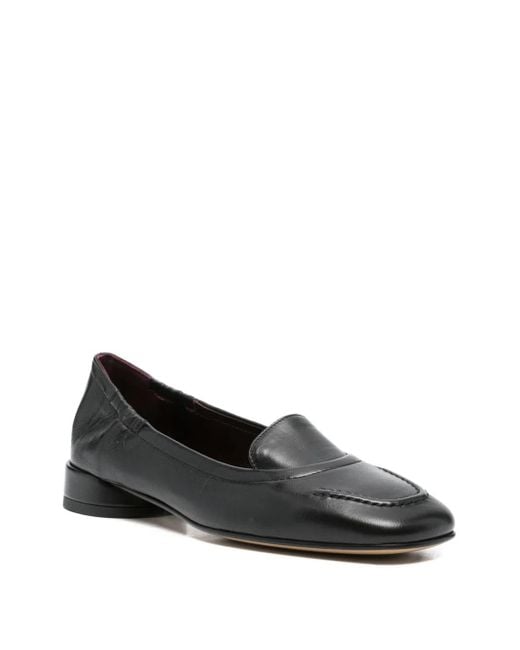 Pomme D ́Or Black Leather Flat Pumps