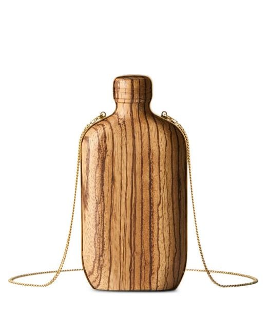 Calvin Klein Metallic Bottle-Shaped Wood Shoulder Bag