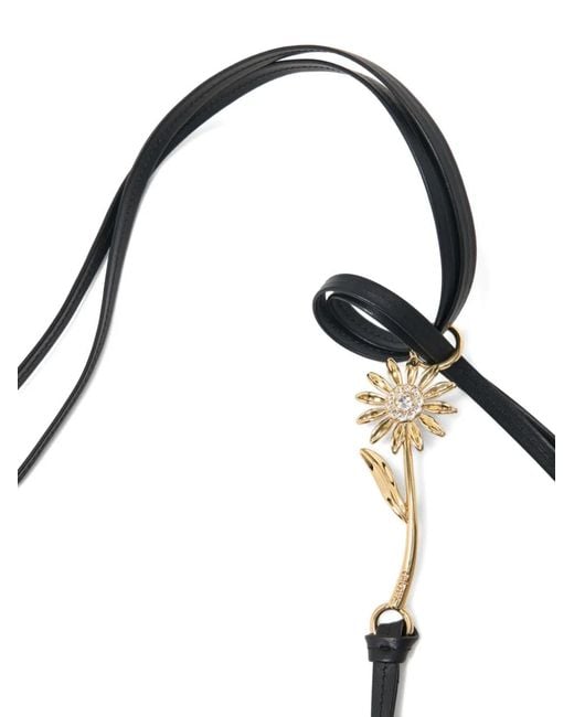 Maje White Flower-Detail Leather Belt