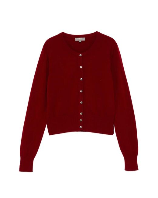 N.Peal Cashmere Red Ivy Cardigan