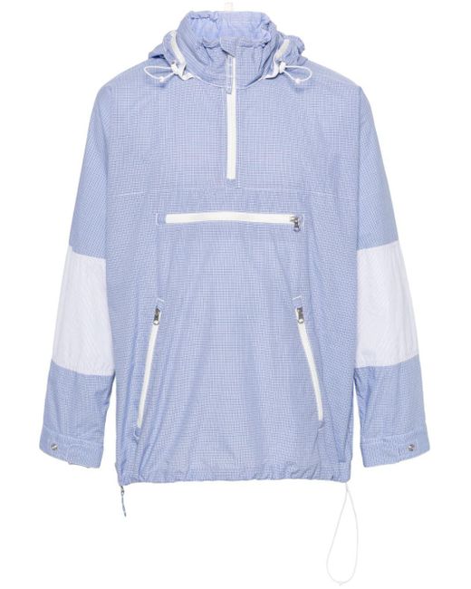 Junya Watanabe Blue Grid Hooded Jacket for men