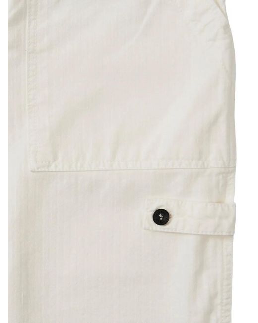 Fortela White Patch-Pocket Trousers