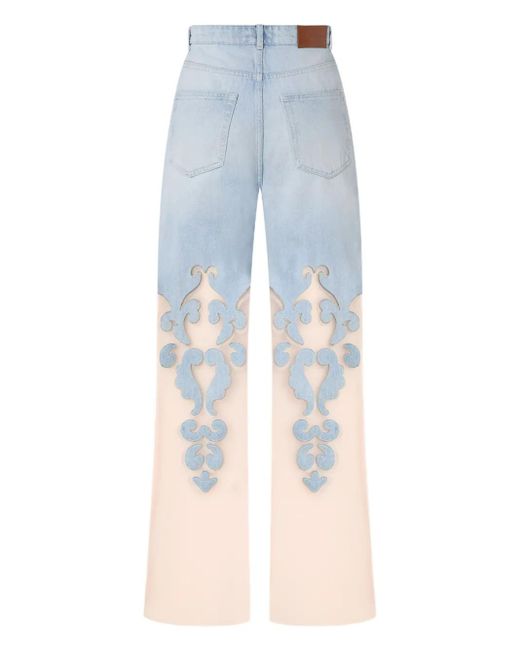 デニム・ジーパン PINKO Women Denim Pants 101733A1RA Z14 White Pinko Cut-Out Detail High-Waisted Jeans in Blue | Lyst