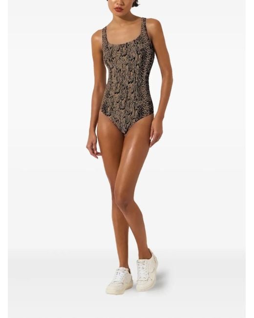 Wolford Brown Python-Print Bodysuit