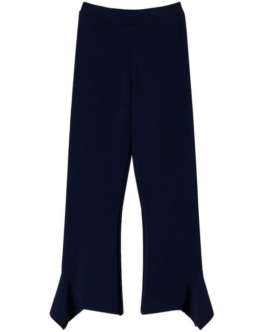 Twinset Blue Ruffle-Detail Trousers