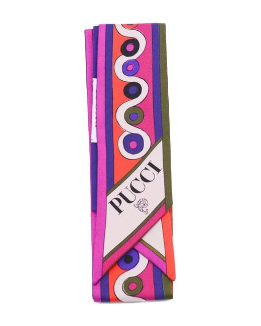 Emilio Pucci Graphic-print Silk Scarf Pink