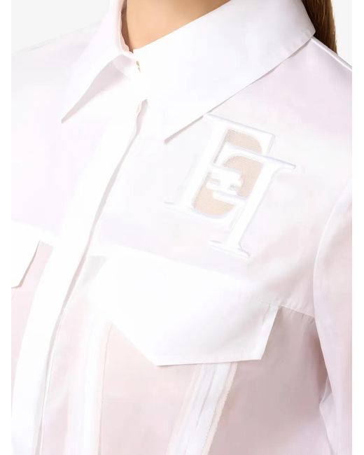 Elisabetta Franchi White Embroidered Shirt