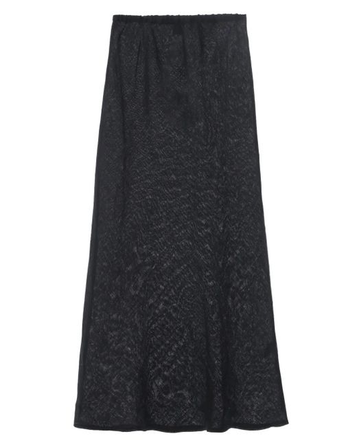 Baserange セミシアー マキシスカート Black